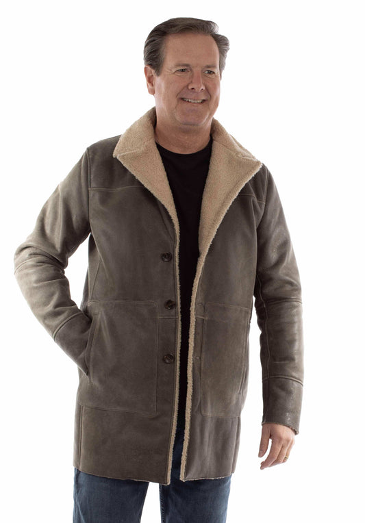 leatherwear mens light grey 100% leather men's jacket - Scully Leather - Flyclothing LLC