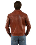 leatherwear mens cognac 100% leather men's jean jacket - Scully Leather - Flyclothing LLC