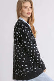 Umgee Polka Dot Open Front Drop Shoulder Cardigan - Trendsi - Flyclothing LLC