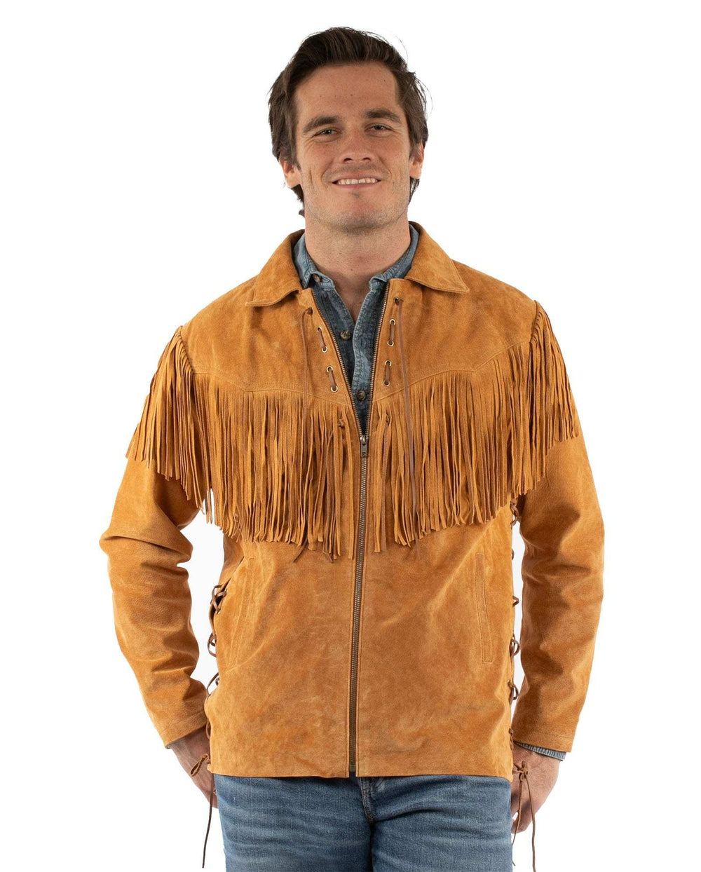 Scully Leather Mens Bourbon Suede Fringe Jacket - Scully Leather - Flyclothing LLC