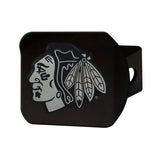 Chicago Blackhawks Black Metal Hitch Cover with Metal Chrome 3D Emblem - Chicago Blackhawks - Flyclothing LLC