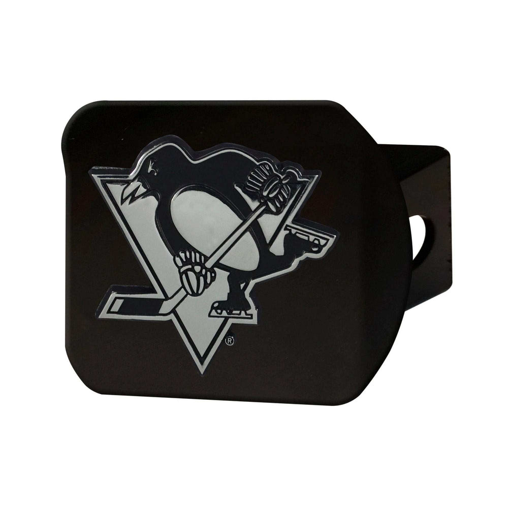 Pittsburgh Penguins Black Metal Hitch Cover with Metal Chrome 3D Emblem - Pittsburgh Penguins - Flyclothing LLC