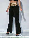 Leopard High Waist Flare Pants - Trendsi - Flyclothing LLC