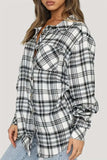 Plaid Collared Neck Long Sleeve Shirt - Trendsi - Flyclothing LLC