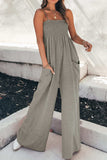 Smocked Spaghetti Strap Wide Leg Jumpsuit - Trendsi - Flyclothing LLC