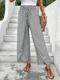 Tied Printed Wide Leg Pants - Trendsi - Flyclothing LLC