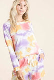 BiBi Tie Dye French Terry Top and Shorts Set - Trendsi - Flyclothing LLC