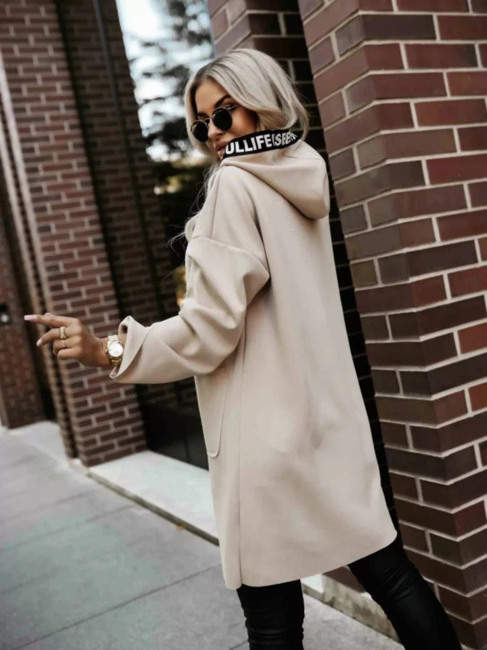 Full Size Casual Hooded Zip-Up Longline Outerwear Plus Size - Trendsi - Flyclothing LLC