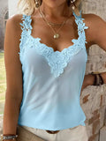 Full Size Lace Detail V-Neck Tank - Trendsi - Flyclothing LLC