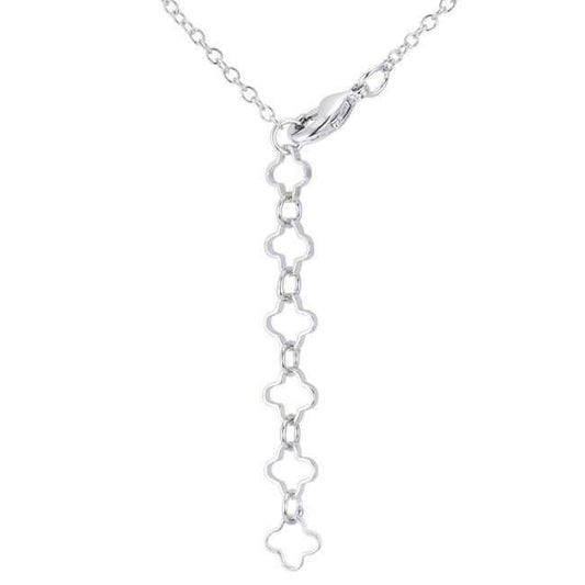 .21 Ct Rhodium Necklace with Floral Links - JGI - Flyclothing LLC