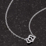 .21 Ct Rhodium Necklace with Floral Links - JGI - Flyclothing LLC