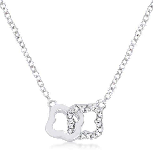 .21 Ct Rhodium Necklace with Floral Links - JGI - Flyclothing LLC