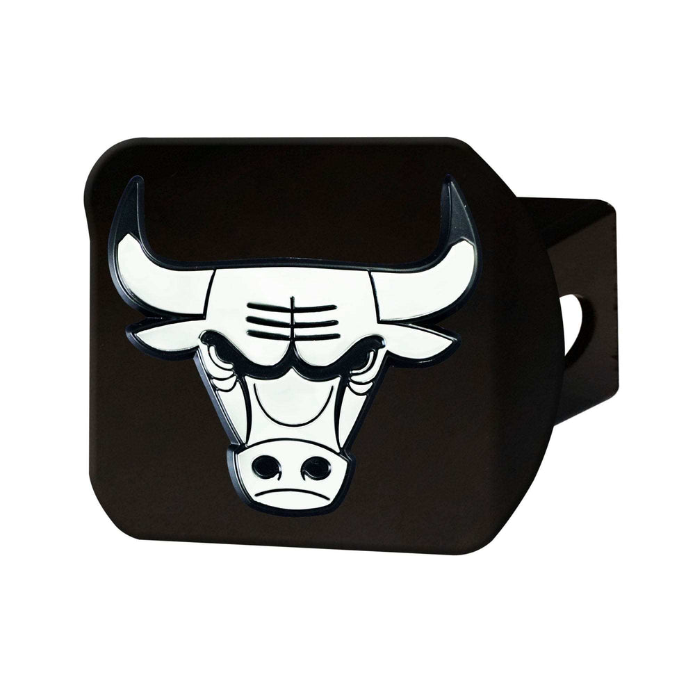 Chicago Bulls Black Metal Hitch Cover with Metal Chrome 3D Emblem - Chicago Bulls - Flyclothing LLC