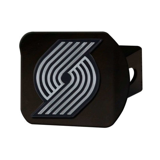 Portland Trail Blazers Black Metal Hitch Cover with Metal Chrome 3D Emblem - Portland Trail Blazers - Flyclothing LLC