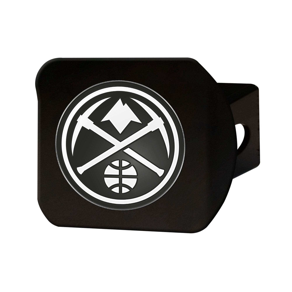 Denver Nuggets Black Metal Hitch Cover with Metal Chrome 3D Emblem - Denver Nuggets - Flyclothing LLC
