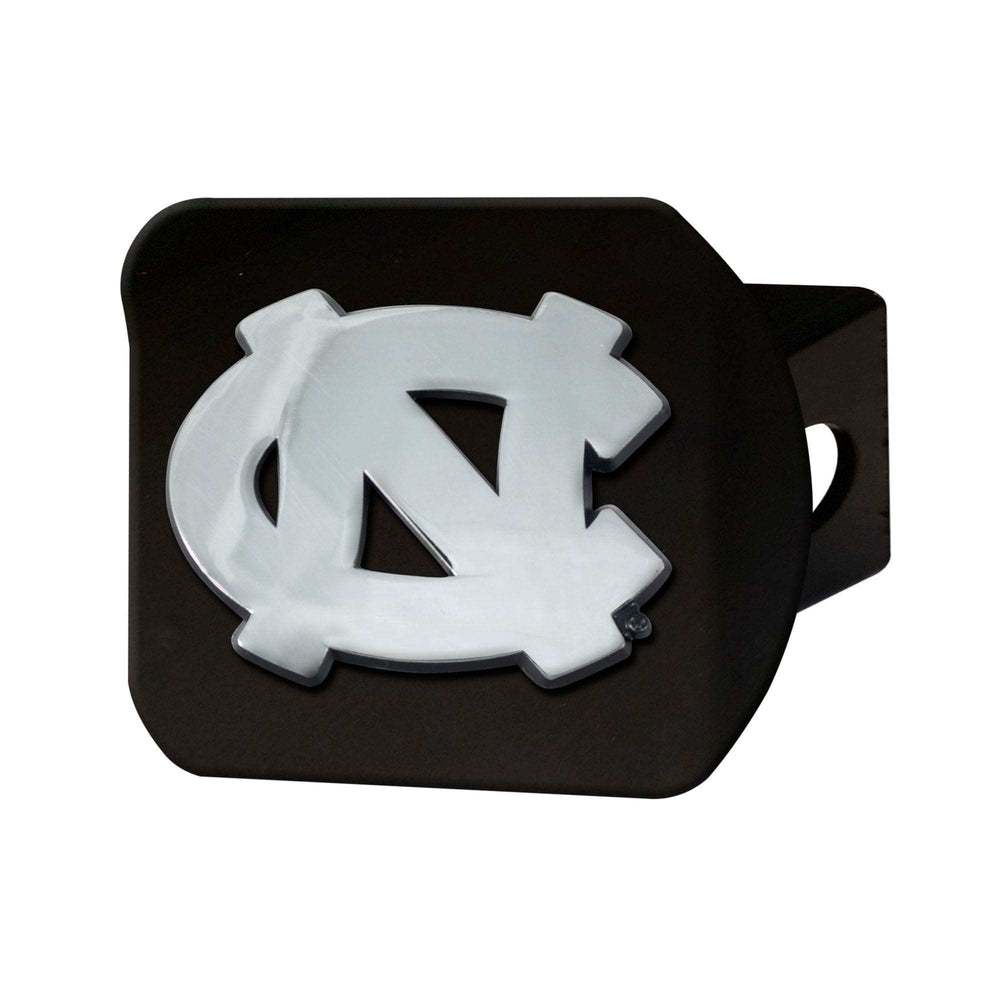 North Carolina Tar Heels Black Metal Hitch Cover with Metal Chrome 3D Emblem - North Carolina Tar Heels - Flyclothing LLC
