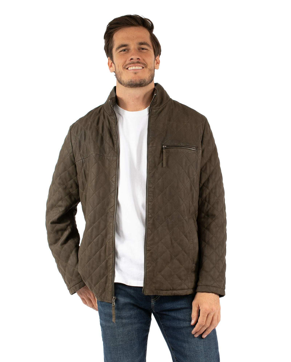 Scully Leather 100% Leather Olive Men's Zip Front Jacket - Scully Leather - Flyclothing LLC