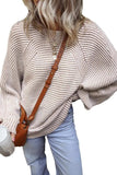 Textured Striped Round Neck Long Sleeve Top - Trendsi - Flyclothing LLC