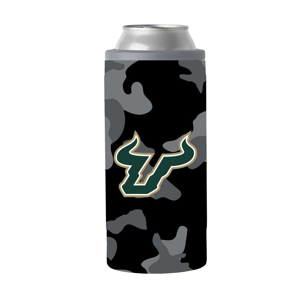 South Florida Black Camo 12oz Slim Can Coolie - Logo Brands - Flyclothing LLC