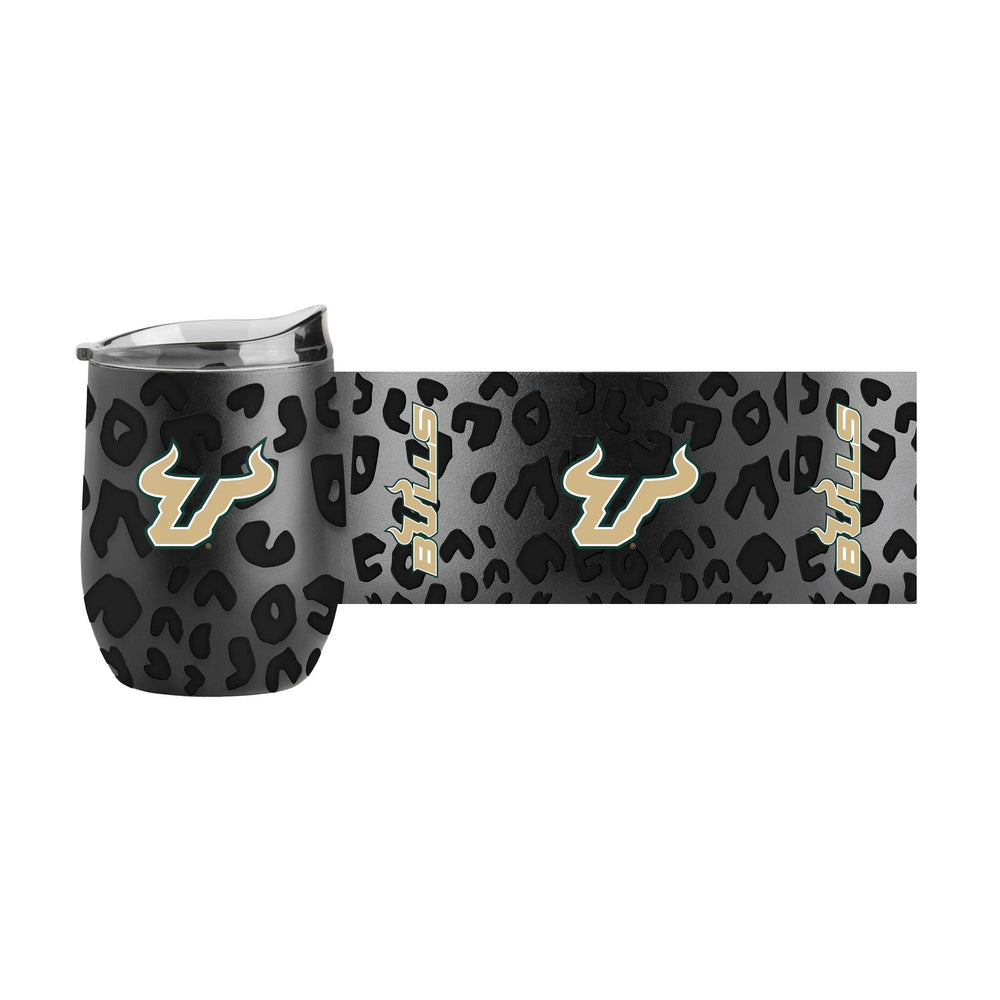South Florida Leopard 16oz Black Powdercoat Curved Beverage - Logo Brands - Flyclothing LLC