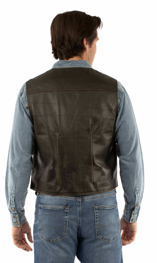 Scully Leather 100% Leather Brown Men's Vest