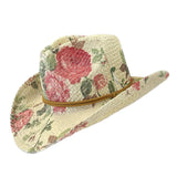 Rockmount Ranch Ware Floral Red & Green Print Straw Western Cowgirl Hat - Rockmount Clothing - Flyclothing LLC