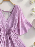 Lace Cutout Half Sleeve Mini Dress - Trendsi - Flyclothing LLC