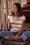 SO ME Soft Fuzzy Multi Color Stripe Cozy Sweater Top - Trendsi - Flyclothing LLC