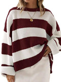 Round Neck Long Sleeve Sweater - Trendsi - Flyclothing LLC