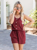 Scoop Neck Wide Strap Romper with Pockets - Trendsi - Flyclothing LLC