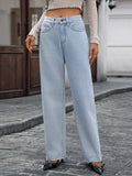 High Waisted Wide Leg Jeans - Trendsi - Flyclothing LLC