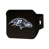 Baltimore Ravens Black Metal Hitch Cover with Metal Chrome 3D Emblem - Baltimore Ravens - Flyclothing LLC