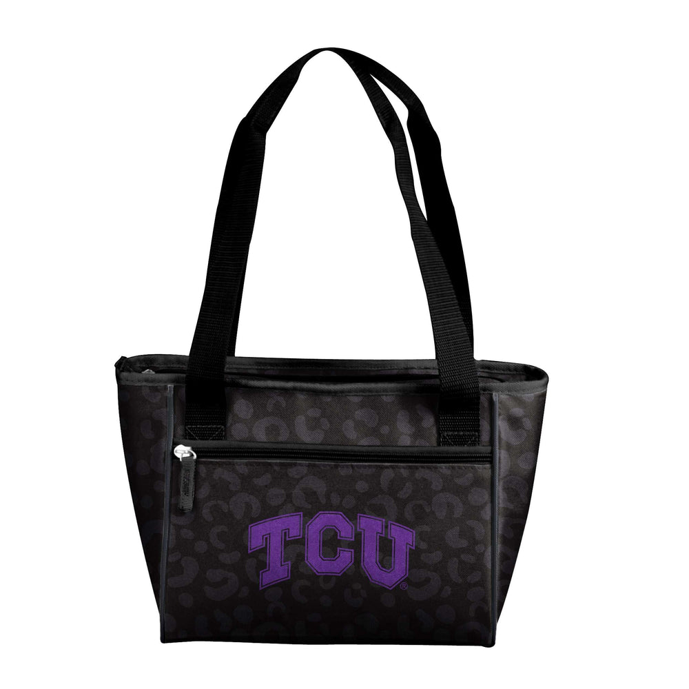 TCU Leopard Print 16 Can Cooler Tote - Logo Brands - Flyclothing LLC