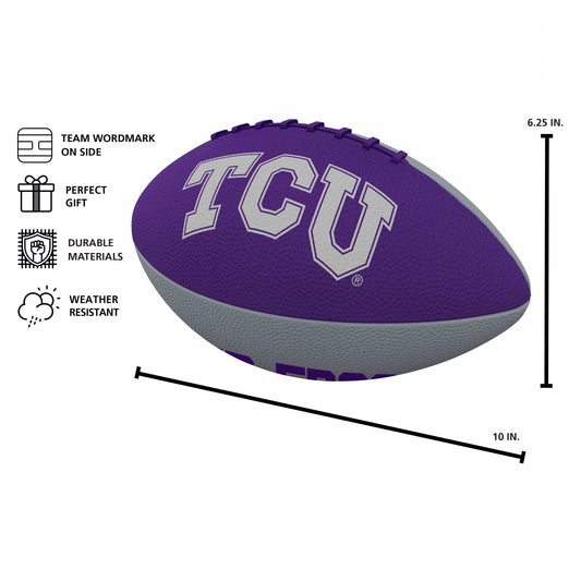 TCU Pinwheel Junior Size Rubber Football - Logo Brands - Flyclothing LLC