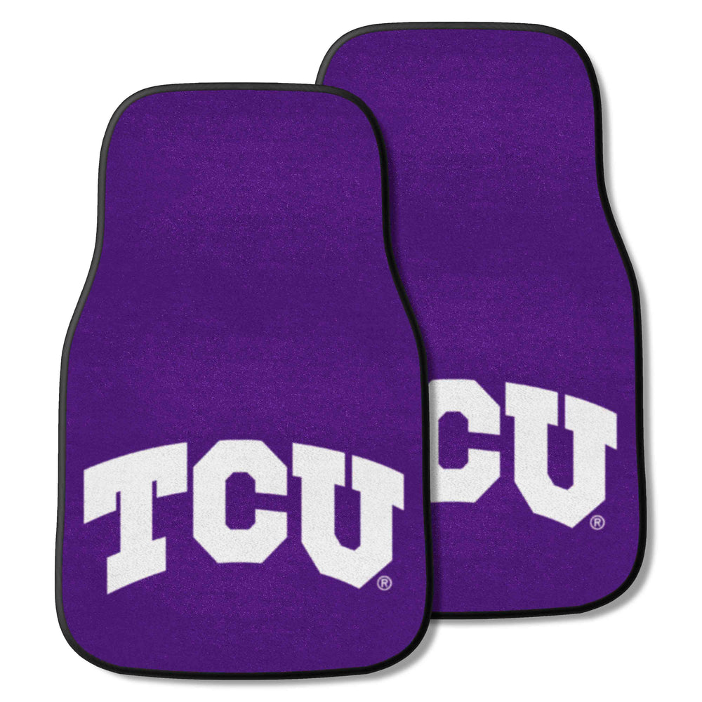 Texas Christian University 2-pc Carpet Car Mat Set - Logo Brands - Flyclothing LLC