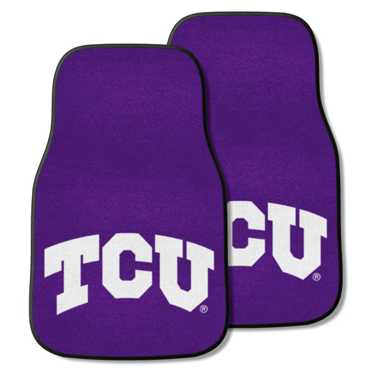 Texas Christian University 2-pc Carpet Car Mat Set - Logo Brands - Flyclothing LLC