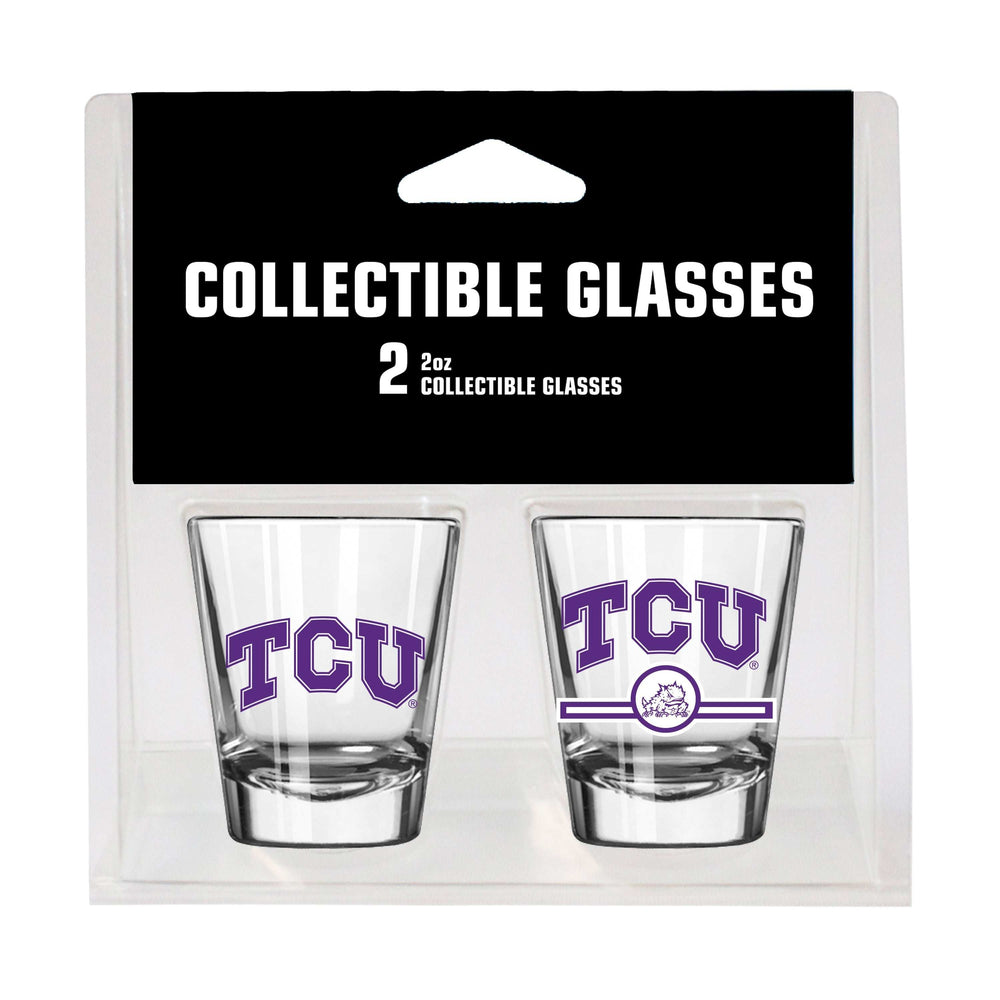 TCU Campus Colors 2oz Letterman Shot Glass 2 Pack - Logo Brands - Flyclothing LLC