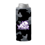 TCU Black Camo 12oz Slim Can Coolie - Logo Brands - Flyclothing LLC