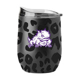 TCU Leopard 16oz Black Powdercoat Curved Beverage - Logo Brands - Flyclothing LLC