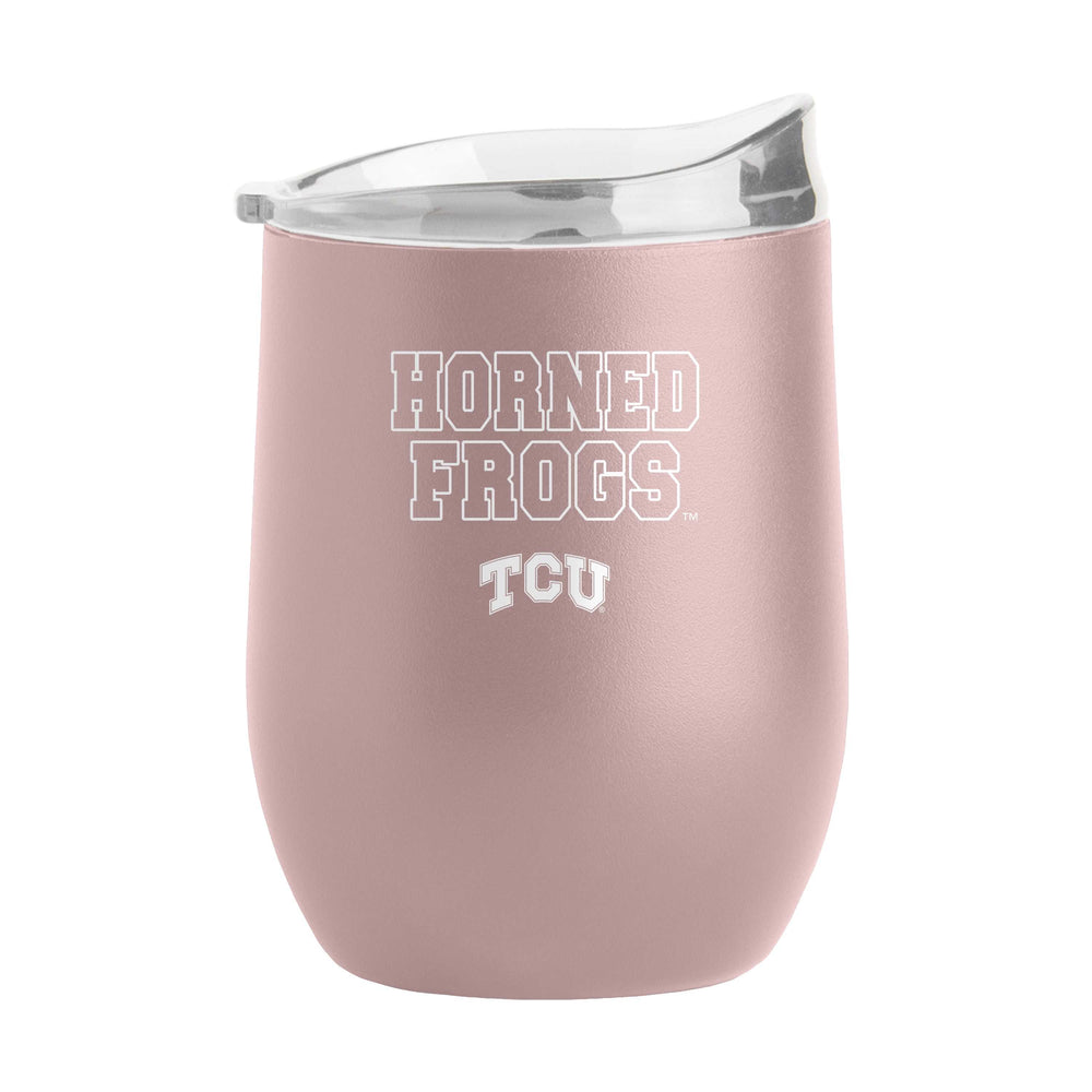TCU 16oz Stencil Powder Coat Curved Bev - Logo Brands - Flyclothing LLC