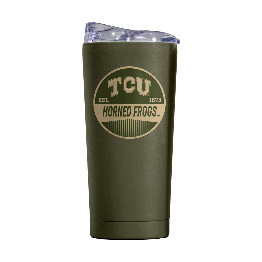 TCU 20oz Badge Powder Coat Tumbler - Logo Brands - Flyclothing LLC