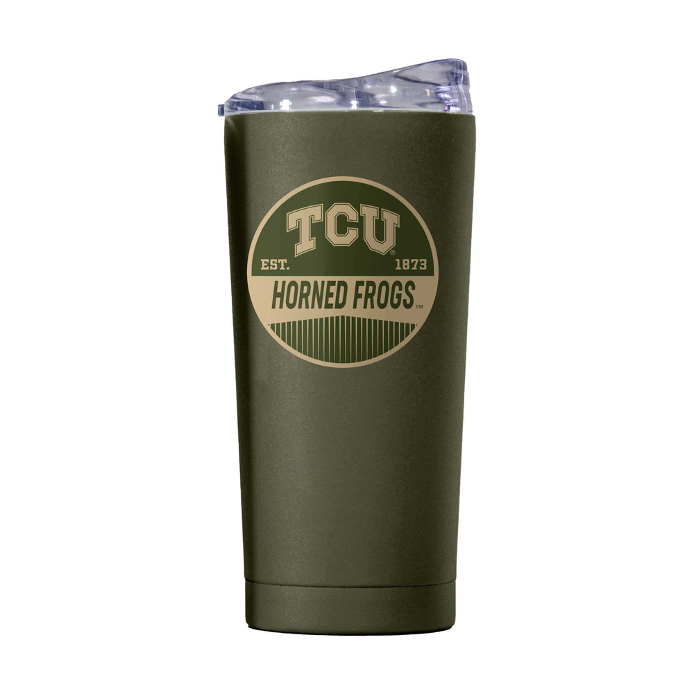 TCU 20oz Badge Powder Coat Tumbler - Logo Brands - Flyclothing LLC