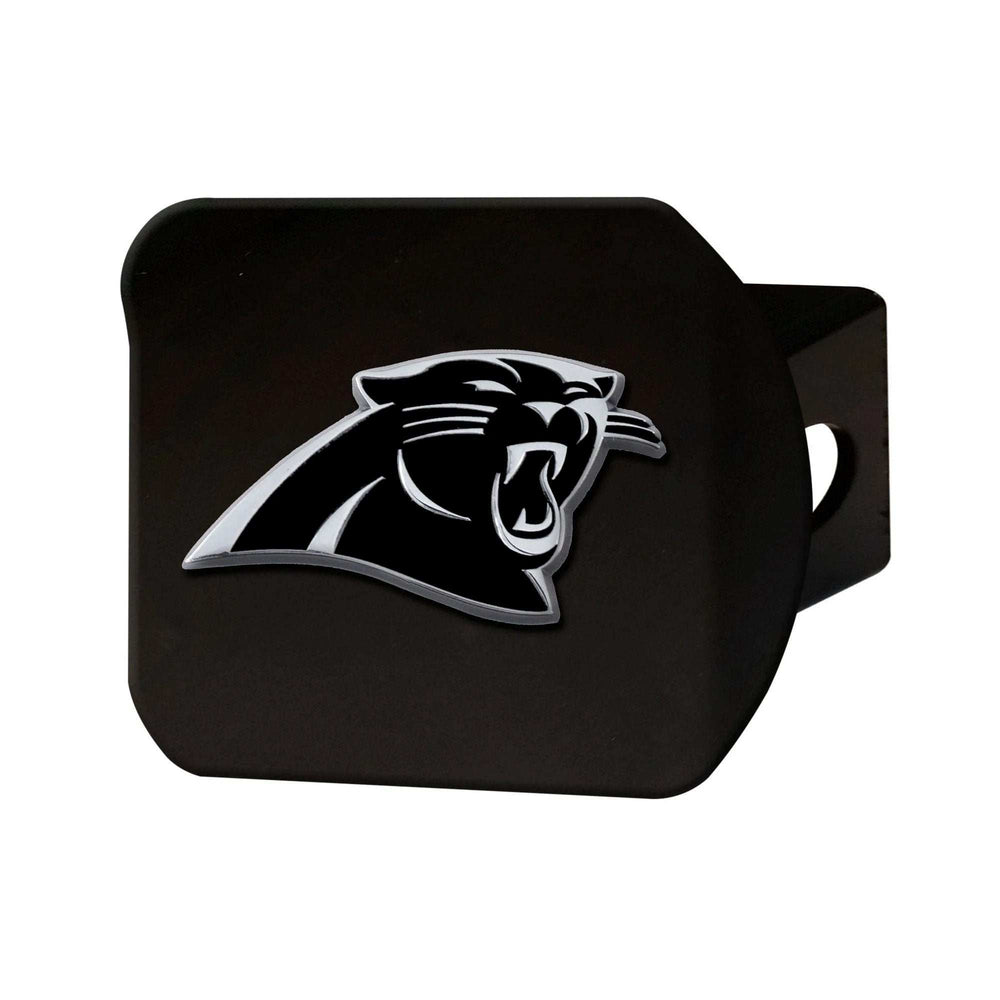 Carolina Panthers Black Metal Hitch Cover with Metal Chrome 3D Emblem - Carolina Panthers - Flyclothing LLC