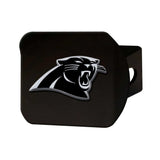 Carolina Panthers Black Metal Hitch Cover with Metal Chrome 3D Emblem - Carolina Panthers - Flyclothing LLC
