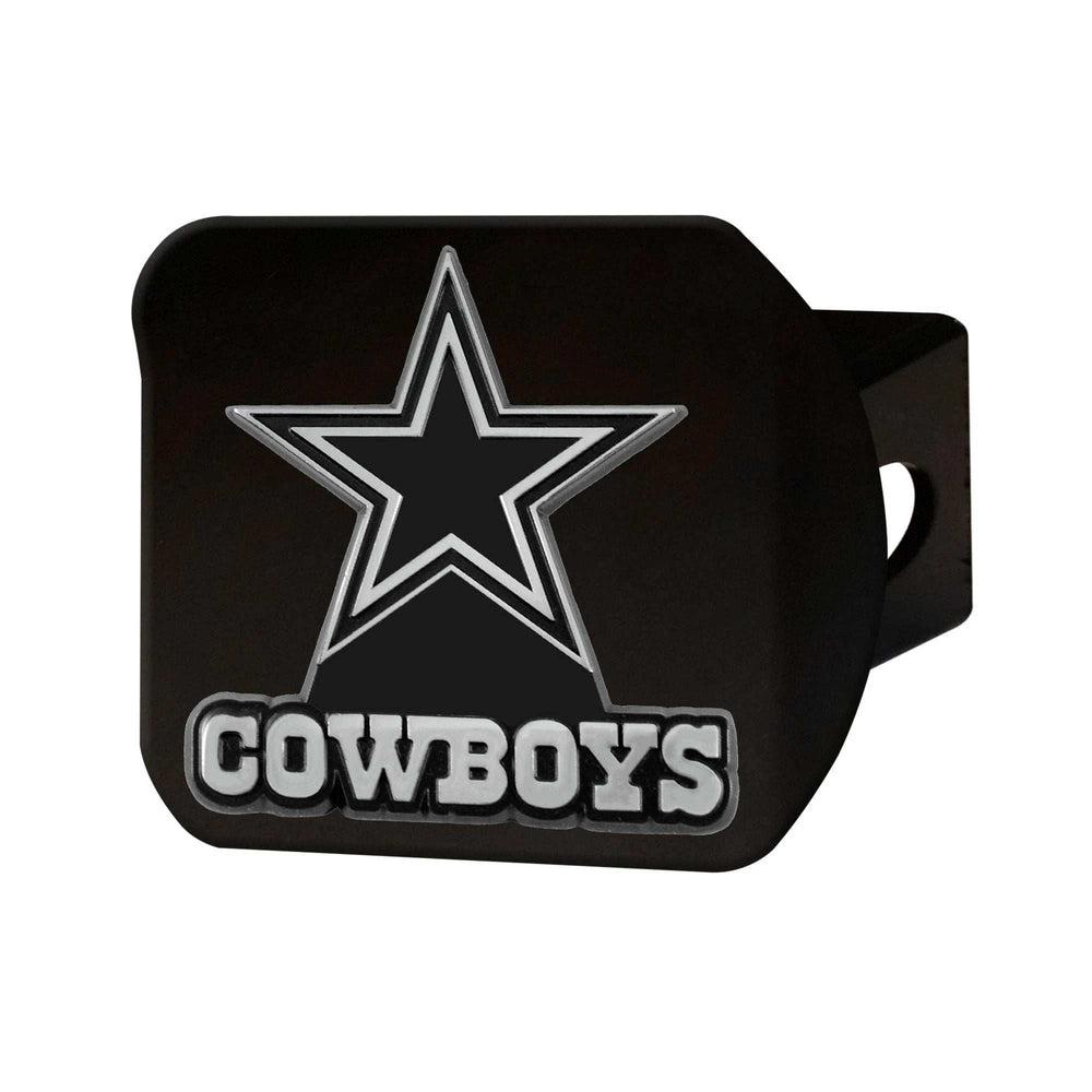 Dallas Cowboys Black Metal Hitch Cover with Metal Chrome 3D Emblem - Dallas Cowboys - Flyclothing LLC