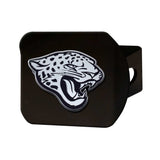 Jacksonville Jaguars Black Metal Hitch Cover with Metal Chrome 3D Emblem - Jacksonville Jaguars - Flyclothing LLC