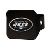 New York Jets Black Metal Hitch Cover with Metal Chrome 3D Emblem - New York Jets - Flyclothing LLC
