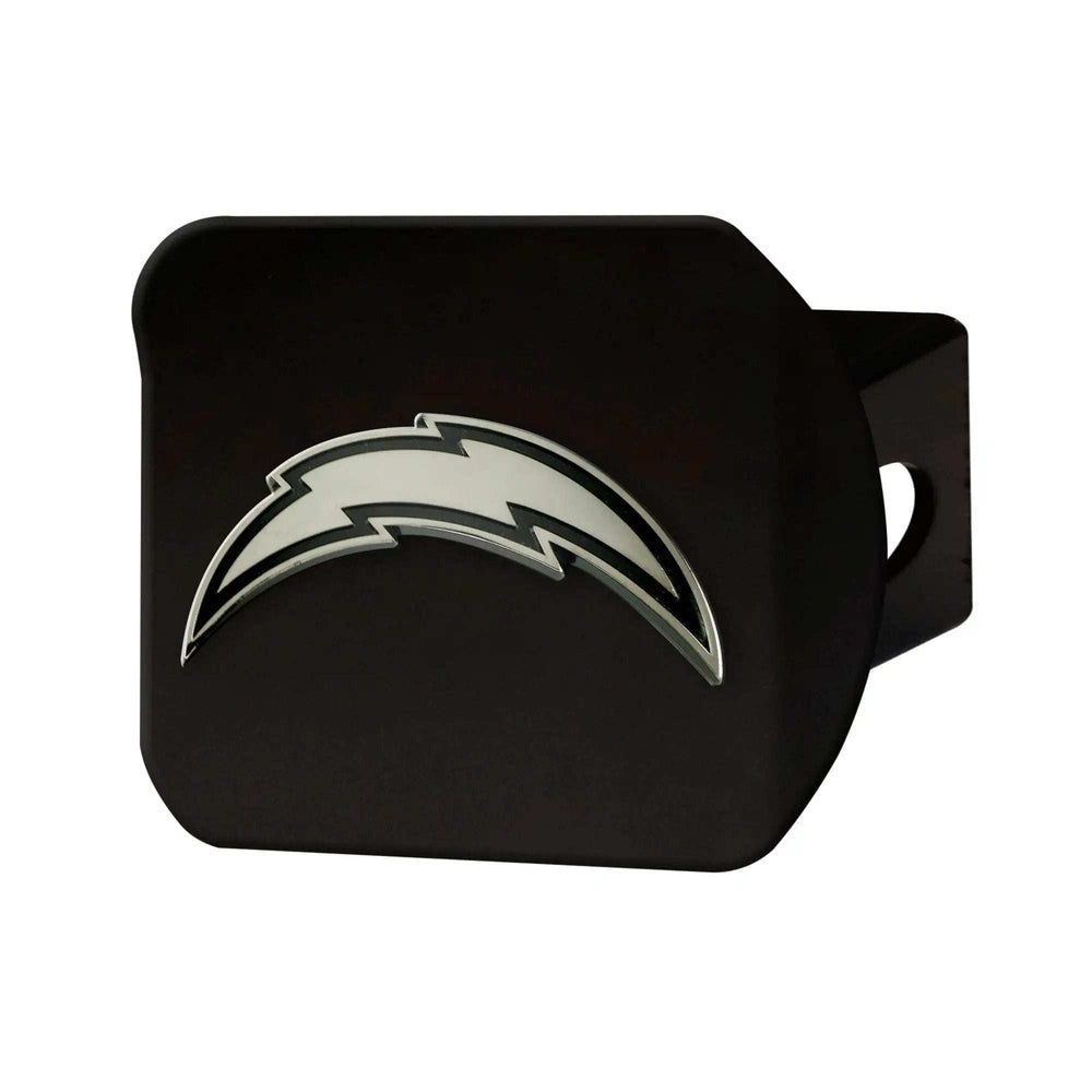 Los Angeles Chargers Black Metal Hitch Cover with Metal Chrome 3D Emblem - Los Angeles Chargers - Flyclothing LLC