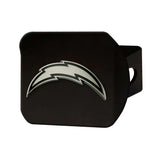 Los Angeles Chargers Black Metal Hitch Cover with Metal Chrome 3D Emblem - Los Angeles Chargers - Flyclothing LLC