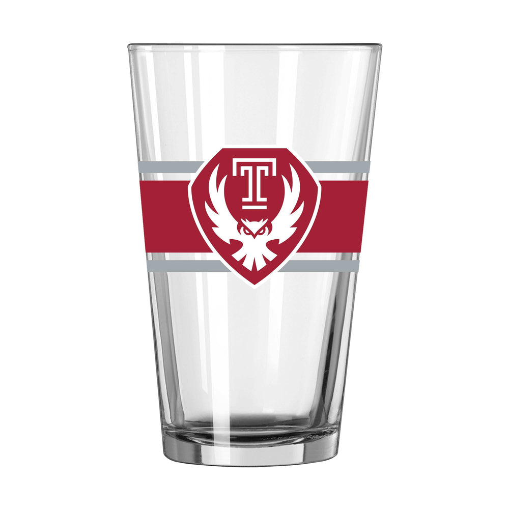 Temple 16oz Stripe Pint Glass - Logo Brands - Flyclothing LLC